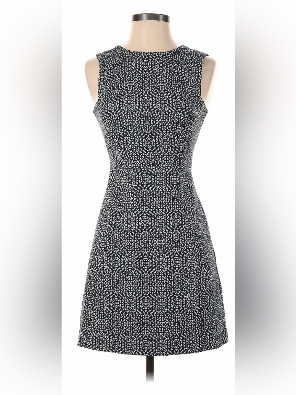 H&M Black and White Sleeveless Fit-and-Flare Mini Dress